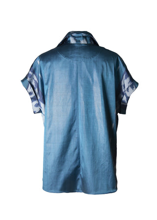 Silk Ikat Drop Shoulder Top IK106