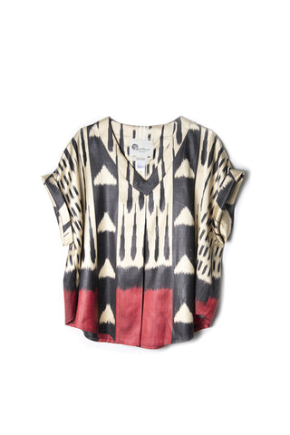 SILK IKAT DROP SHOULDER TOP IK98