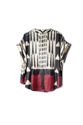 SILK IKAT DROP SHOULDER TOP IK98