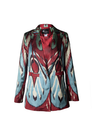 Silk Ikat English Collar Jacket IK110