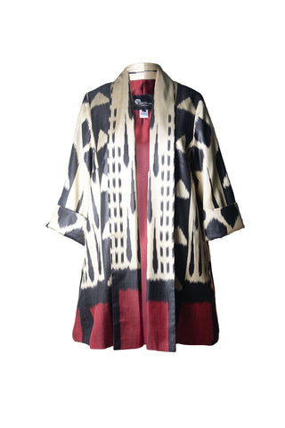 SILK IKAT SHAWL COLLAR JACKET IK98