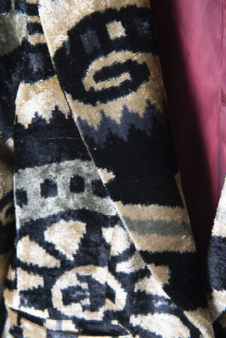 SILK IKAT VELVET ENGLISH COLLAR JACKET VT16