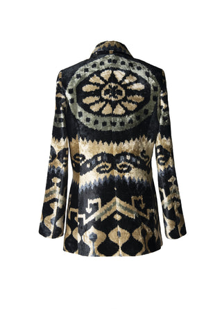 SILK IKAT VELVET ENGLISH COLLAR JACKET VT16