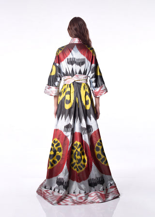 ONE-OF-A-KIND SILK IKAT MAXI KAFTAN IK14