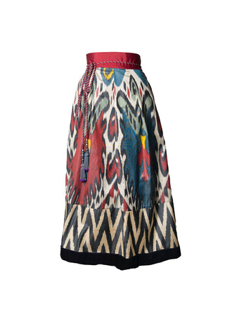 SILK IKAT WRAP SKIRT IK83/IK03