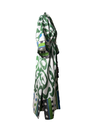 SILK IKAT KIMONO DUSTER / Green