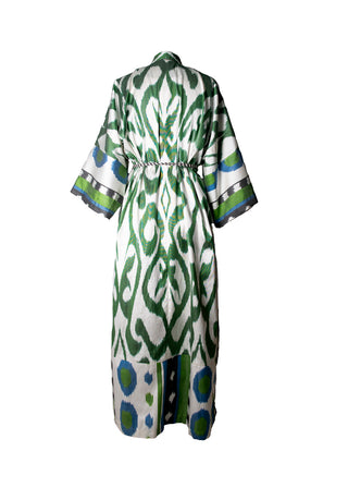 SILK IKAT KIMONO DUSTER / Green