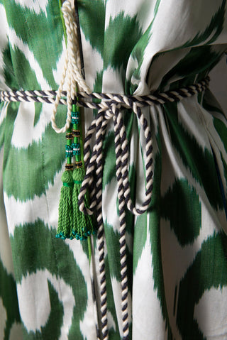 SILK IKAT KIMONO DUSTER / Green