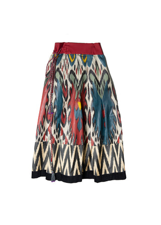 SILK IKAT WRAP SKIRT IK83/IK03