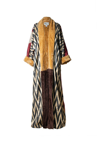 LONG SILK IKAT ROBE WITH FLEECE IK100/IK02