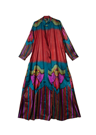 SILK IKAT FLARED WRAP DRESS IK112