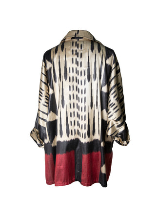 OVERSIZED SILK IKAT BATWING SHIRT IK98