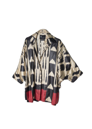 OVERSIZED SILK IKAT BATWING SHIRT IK98