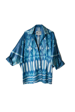 OVERSIZED SILK IKAT BATWING SHIRT IK107