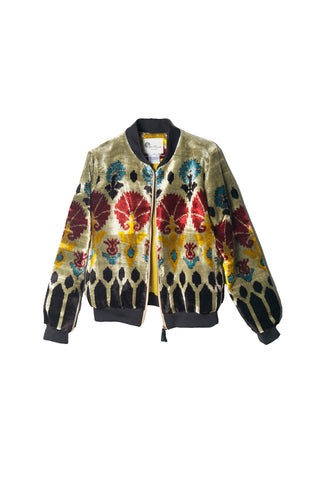 SILK IKAT VELVET BOMBER JACKET VT14