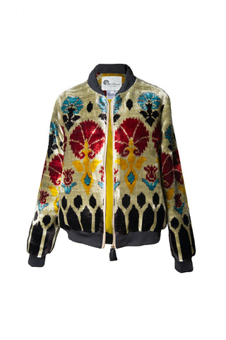 SILK IKAT VELVET BOMBER JACKET VT14