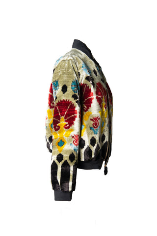 SILK IKAT VELVET BOMBER JACKET VT14
