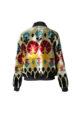 SILK IKAT VELVET BOMBER JACKET VT14