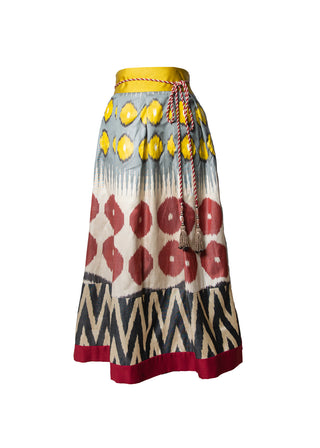 SILK IKAT WRAP SKIRT IK76/IK02