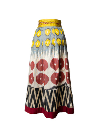 SILK IKAT WRAP SKIRT IK76/IK02
