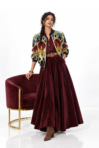 SILK IKAT VELVET BOMBER JACKET VT14