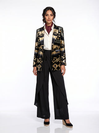 SILK IKAT VELVET ENGLISH COLLAR JACKET VT16