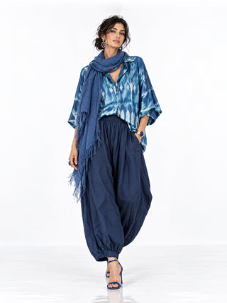 OVERSIZED SILK IKAT BATWING SHIRT IK107