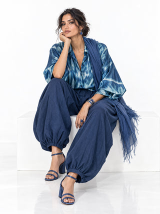 OVERSIZED SILK IKAT BATWING SHIRT IK107