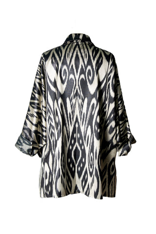OVERSIZED SILK IKAT BATWING SHIRT IK20