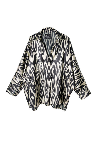 OVERSIZED SILK IKAT BATWING SHIRT IK20