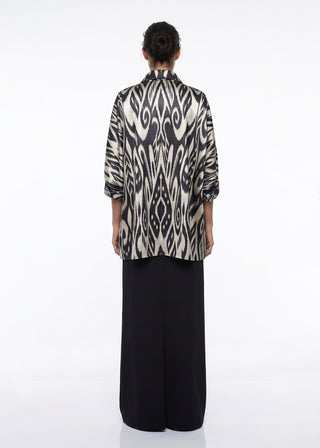 OVERSIZED SILK IKAT BATWING SHIRT IK20