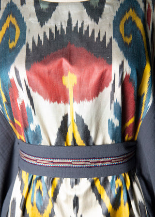 SILK IKAT LONG KAFTAN DRESS IK83