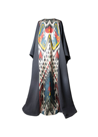 SILK IKAT LONG KAFTAN DRESS IK83