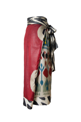 SILK IKAT COMBO WRAP SKIRT IK100/IK82