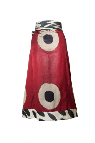 SILK IKAT COMBO WRAP SKIRT IK100/IK82