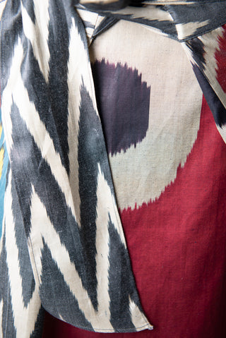 SILK IKAT COMBO WRAP SKIRT IK100/IK82