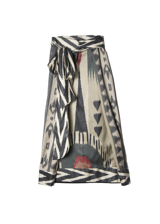 SILK IKAT COMBO WRAP SKIRT IK103/IK102