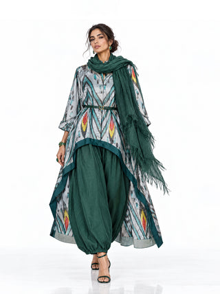 HIGH-LOW SILK IKAT TUNIC IK109