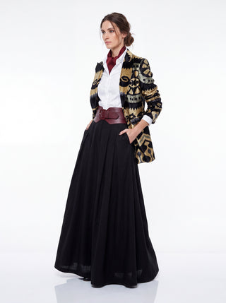SILK IKAT VELVET ENGLISH COLLAR JACKET VT16