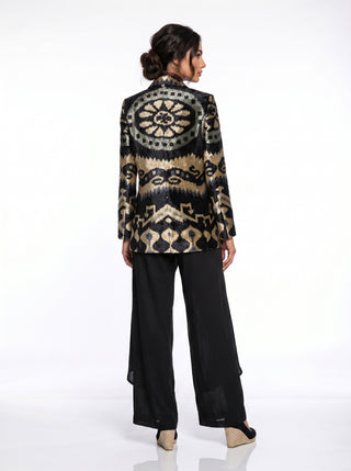 SILK IKAT VELVET ENGLISH COLLAR JACKET VT16
