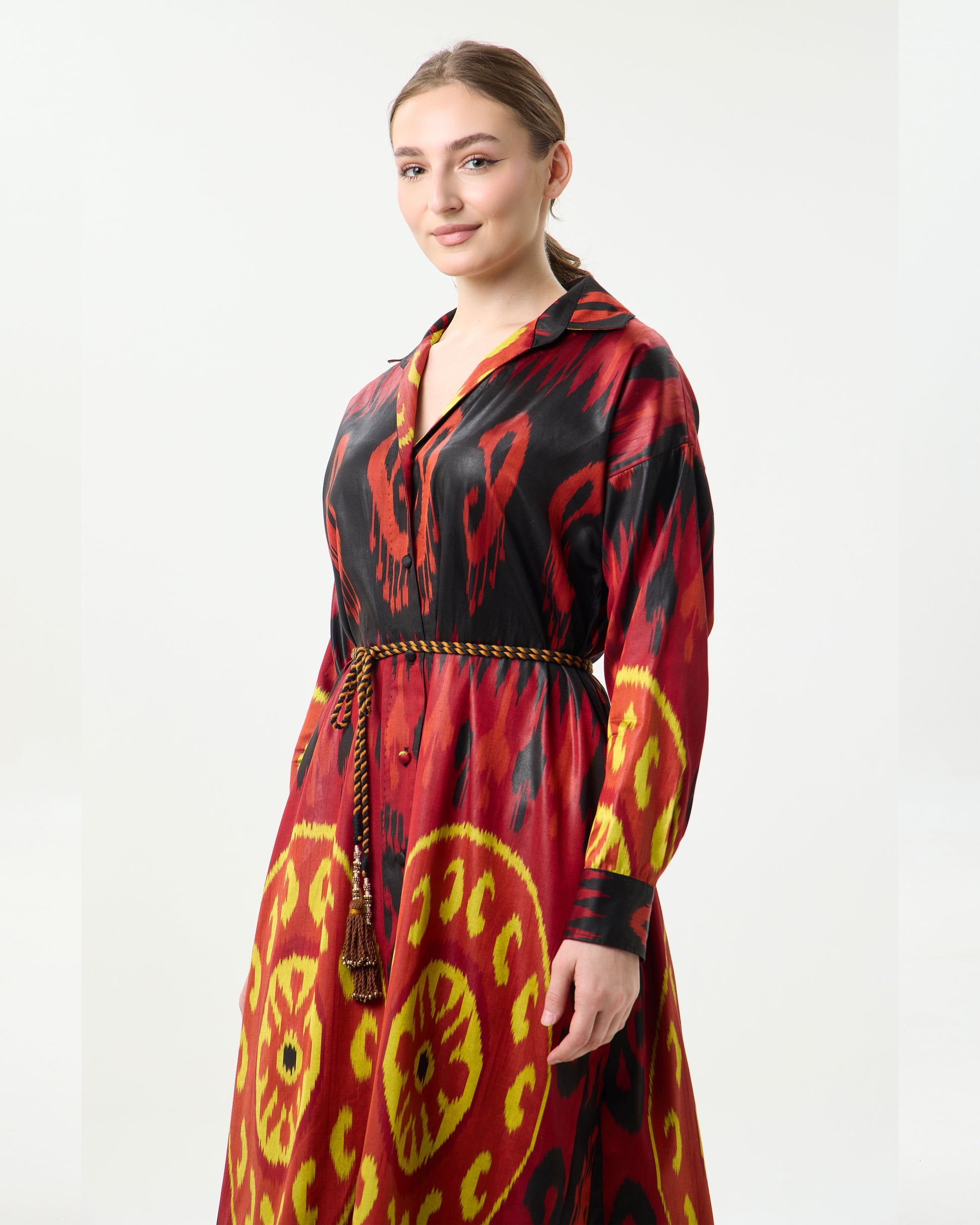 SILK IKAT SHIRT DRESS