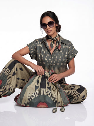 Silk Ikat Bag with Drawstring IK102