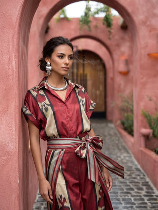 SILK IKAT DROP SHOULDER TOP IK101