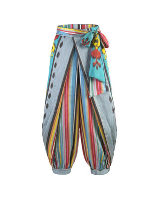 SILK IKAT REVERSIBLE HAREM PANTS IK108 / STR