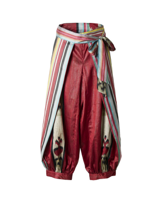 SILK IKAT REVERSIBLE HAREM PANTS IK101 / STR