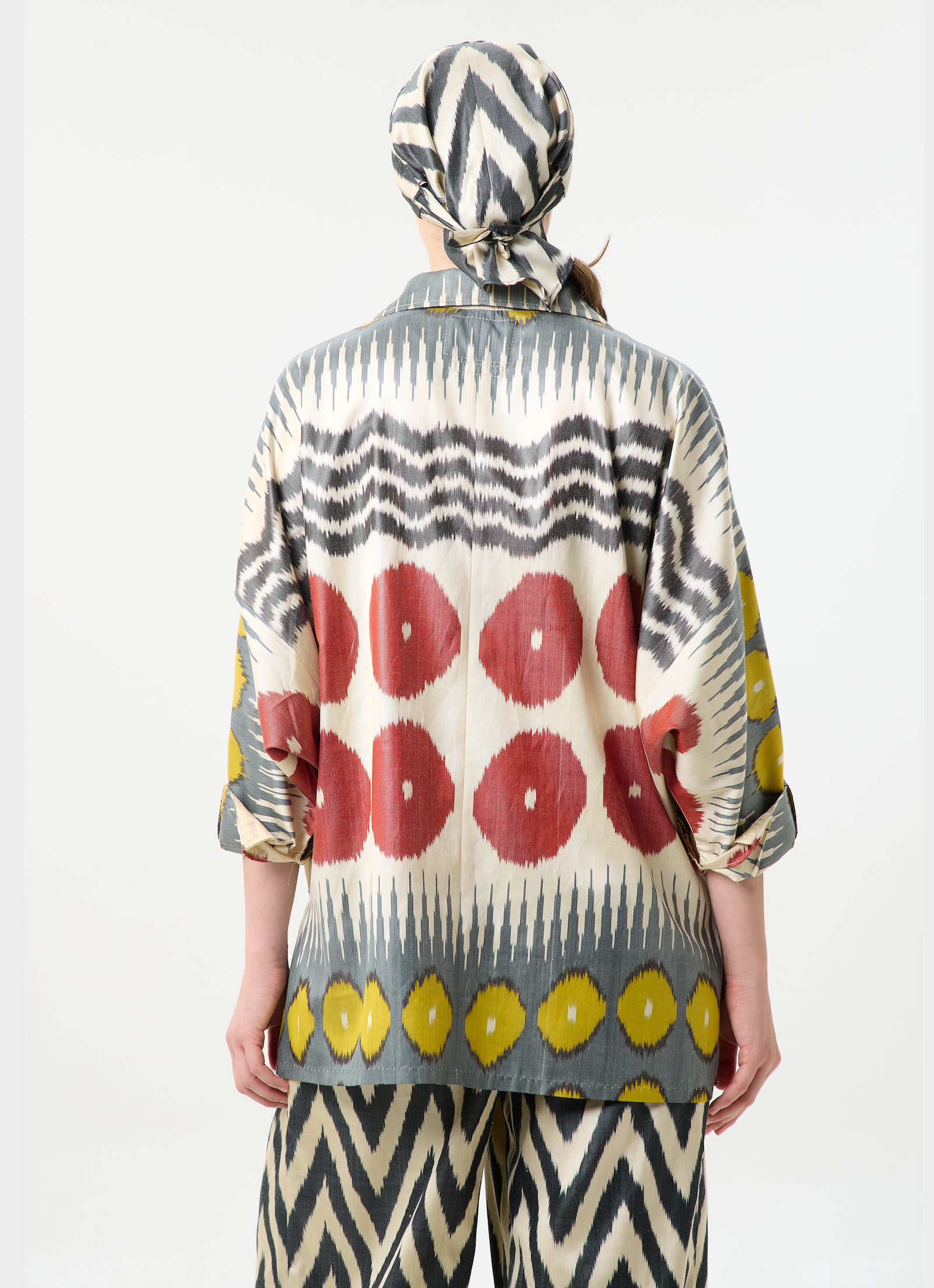 SILK IKAT OVERSIZED BATWING SHIRT