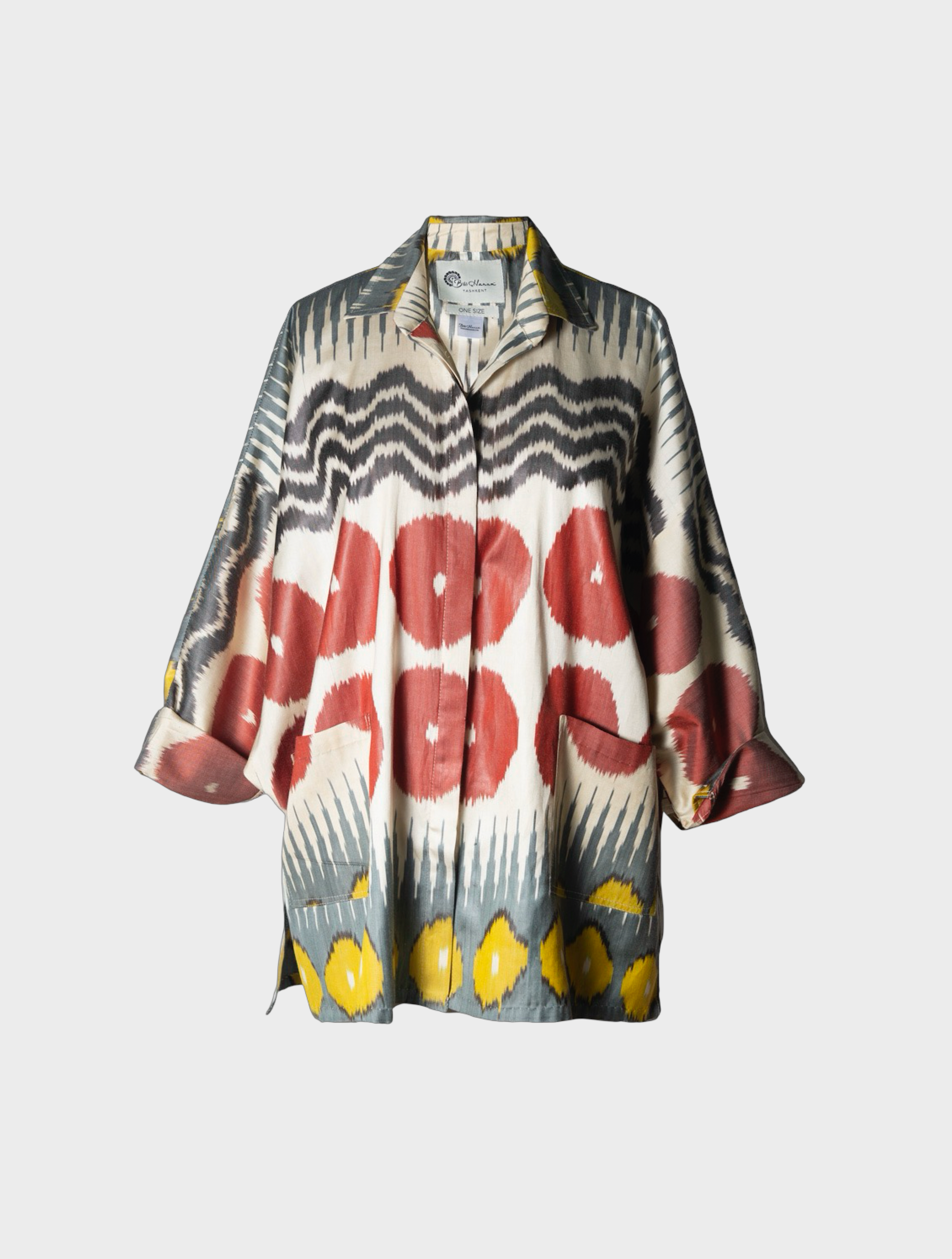 SILK IKAT OVERSIZED BATWING SHIRT