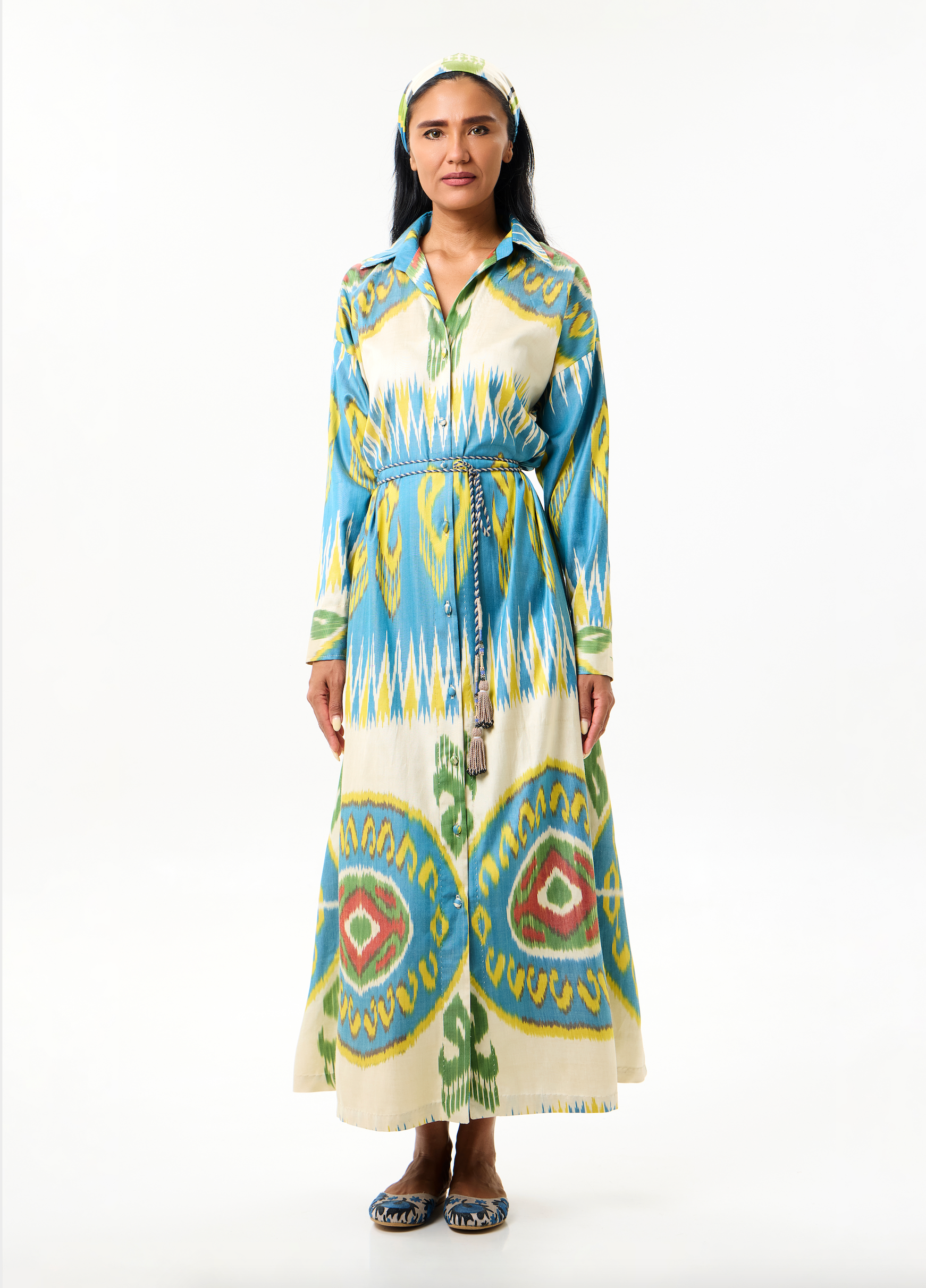 SILK IKAT SHIRT DRESS