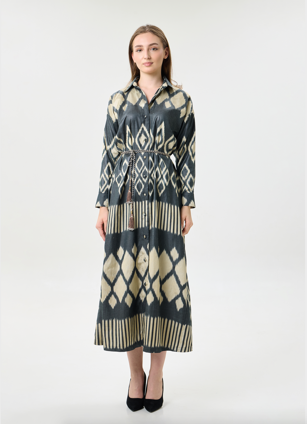 SILK IKAT SHIRT DRESS