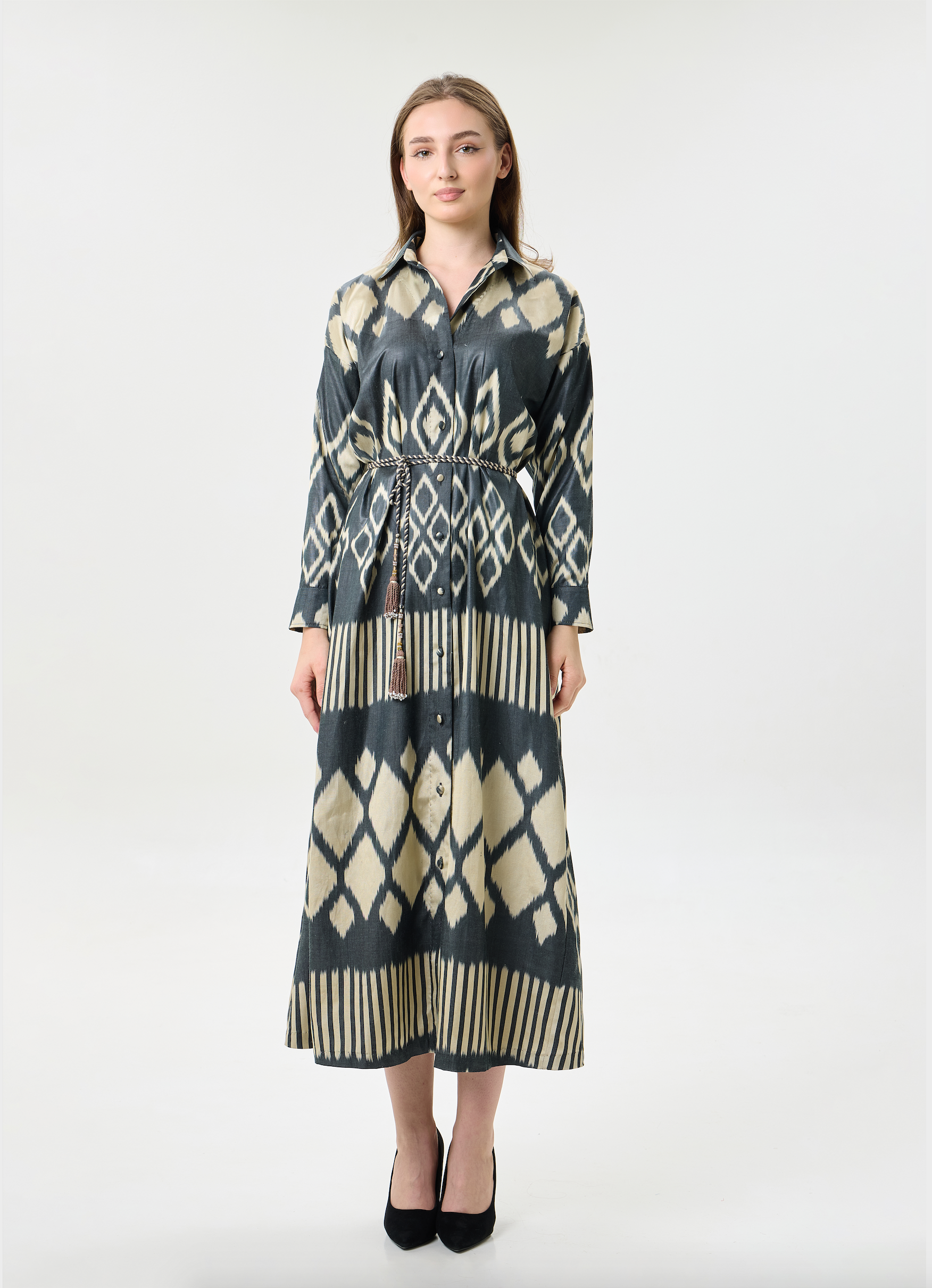 SILK IKAT SHIRT DRESS